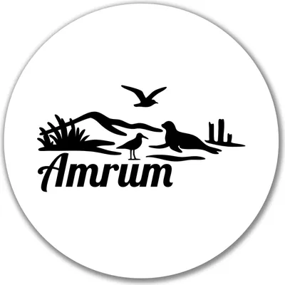Produktbild von Huuraa Aufkleber Amrum Strandmotiv 10cm rund Sticker Geschenkidee