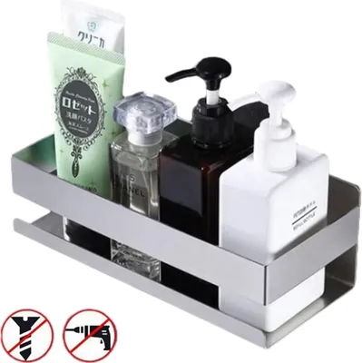 Produktbild von Duschablage, Kühlschrank Regal, Gewürzregal, Wandregale, Ohne Bohren, für Küche und Badezimmer, Edelstahl