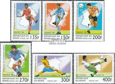 Produktbild von Briefmarken Benin 1997 Mi 919-924 (kompl.Ausg.) gestempelt Fußball-WM 98, Frankreich