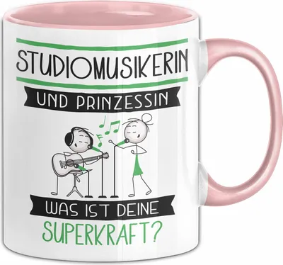 Produktbild von Studiomusikerin Und Prinzessin Tasse Geschenk Für Eine Studiomusikerin Geburtstag Was Ist Deine Superkraft (Rosa)