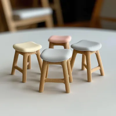 Produktbild von Decords Puppenhaus-Hocker im Maßstab 1:12 – Farbe: Grün