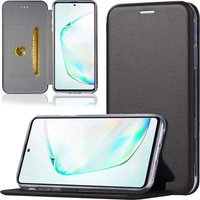 Produktbild von Handy Schutz Hülle für Samsung Galaxy Note 10 Lite Handytasche mit Magnetdeckel Kartenfach und Standfunktion Klapphülle Schwarz