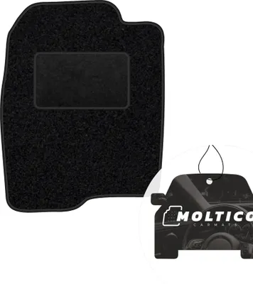 Produktbild von moto-MOLTICO Fahrer Fußmatte Auto Velours Fahrerseite Autoteppiche Schwarz Fahrermatte 1-teilig passend für Mazda 2 I 2003-2007