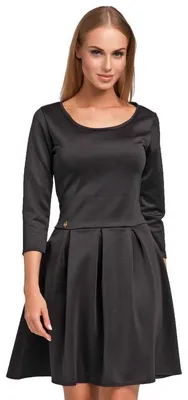 Produktbild von Damen Kleid Klassisches Minikleid Glockenform; Schwarz/L/40
