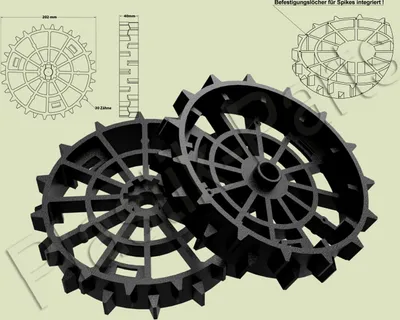 Produktbild von Antriebsräder 2er Set Offroad Profil WORX WR101SI WR102SI WR106SI WR105SI WR115M