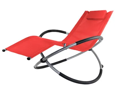 Produktbild von Garten Liegestuhl Schaukelliege Campingliege Strandliege Sonnenliege Gartenliege Gartenstuhl Klappstuhl Liege Klappbar Faltbar Relaxliege Rot Kingpower