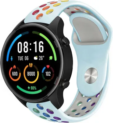 Produktbild von Strap-it Xiaomi Mi Watch Sportarmband (Hellblau bunt)