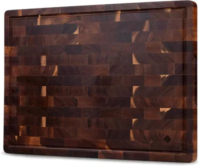 Produktbild von Schneidebrett 42x30x2,5 cm, Akazienholz, mit Saftrille und Griffen, für Küche