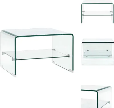 Zdjęcie produktu dla vidaXL Stolik kawowy przezroczysty 50×45×33 cm szkło hartowane - Stoliki kawowe