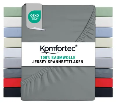 Obrázok produktu pre Komfortec Jersey prestieradlo 180x200 cm, 100% bavlna, sivé