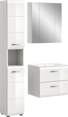 Produktbild von Ice Badmöbelset I56 Weiß hochglanz, weiß.