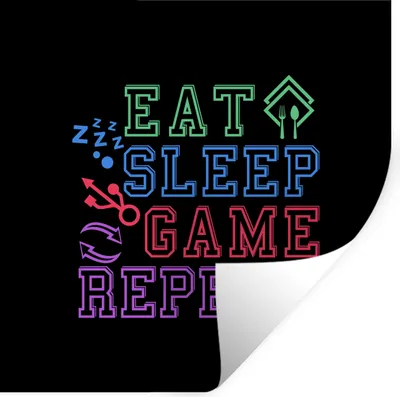 Produktbild von MuchoWow® Wandtattoo Wandsticker Wandaufkleber Spiele - Zitat - Gamer 80x80 cm Selbstklebend und Repositionierbar - Wierderverwendbar - Selbstklebend