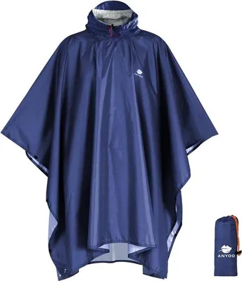 Produktbild von Famanu Regenponcho Leichtgewicht Wasserdicht Atmungsaktiv - Uni Schwarz
