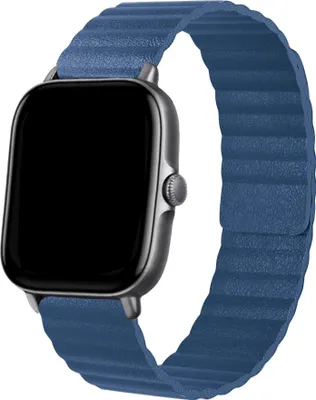 Produktbild von Strap-it Amazfit Bip Lederarmband Loop (Dunkelblau)