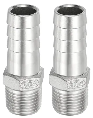 2er-Pack Edelstahl-Schlauchstutzen 3/4" x 1/2" NPT