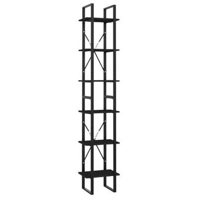 Immagine prodotto di Libreria 6 scomparti nera 40x30x210 cm in materiale ligneo