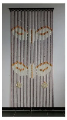 Produktbild von Perlholz Türvorhang Dekorationsvorhang Raumteiler 90x200 cm mit Holzleiste