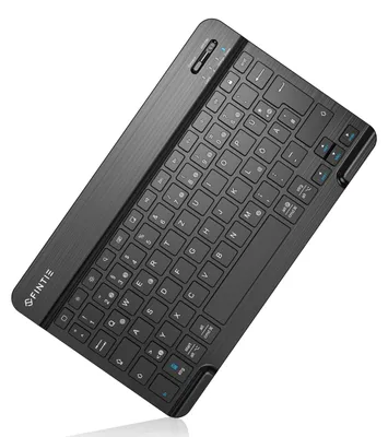 Produktbild von Ultradünn Bluetooth Tastatur mit deutschem Layout QWERTZ Schwarz 10 Zoll