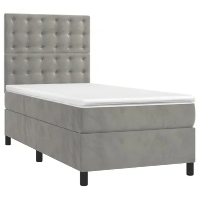 Obrázok produktu pre vidaXL Boxspring posteľ s matracom Svetlo sivá 90x200 cm Velvet