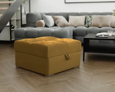 Produktbild von Masseno Polsterhocker MIZA Pouf Gelb 65x65 cm