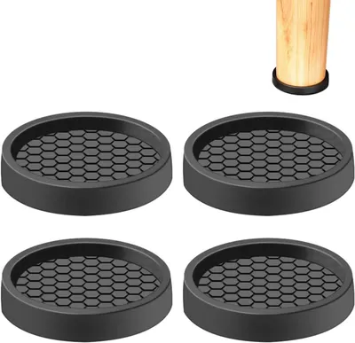 Produktbild von 4 Stück Gummi Möbeluntersetzer, 5 cm Schutzpads für Möbelrollen