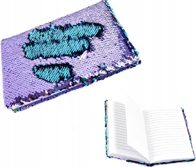Produktbild von Pailletten Notizbuch A6 - Glitzer Tagebuch für Kinder - Wende-Pailletten Versch. Farben