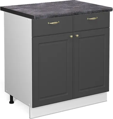 Produktbild von Küchenunterschrank Vicco Fame-Line Anthrazit-Gold Landhaus 80 cm , AP Anthrazit, Model 46613