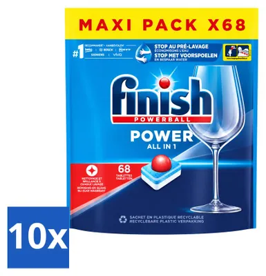 Produktbild von 10 x Finish Powerball Power All in 1 Geschirrspültabs - Vorteilspackung - 10 Stücke