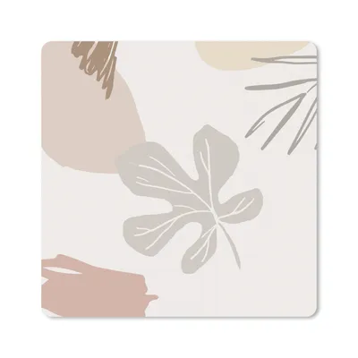 Produktbild von MuchoWow® Mauspad Mousepad Sommer - Laub - Grau 20x20 cm - Mousepads - Maus Mat - Pad - Mausunterlage - Desk Mat - Bureauartikeln