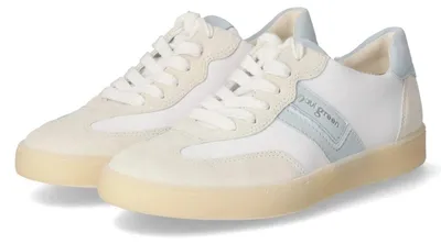 Zdjęcie produktu dla Paul Green - damskie, niskie sneakersy, kolor biały, wykonane ze skóry i materiału tekstylnego, rozmiar: 42