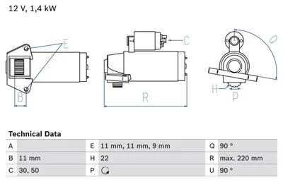 Obrázok produktu pre BOSCH štartér 0 986 022 561