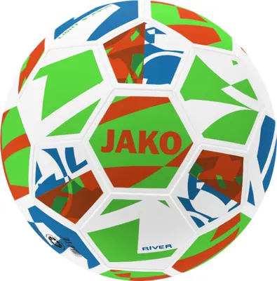 Produktbild von JAKO Jugendball River 5 weiß/neongrün/neonorange. 350g