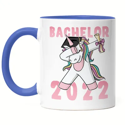 Produktbild von Bachelor 2022 Tasse Blau Pferd Einhorn Abschlussgeschenk Dab Cool Humorvoll Geschenkidee