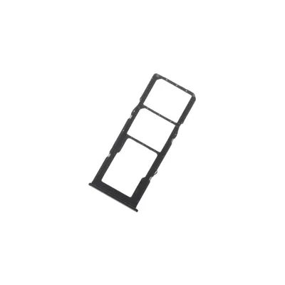 A black SIM card tray holder for a Samsung Galaxy A21s.