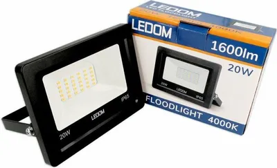 Image de Projecteur LED LEDOM Projecteur LED 20W super lumineux 1600LM Projecteur extérieur 4000K blanc neutre Projecteur IP65 étanche Projecteur extérieur