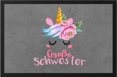 Produktbild von Große Schwester Fußmatte Einhorn Schwangerschaft Verkündung Geburt Big Sister Geschenk Ankündigung