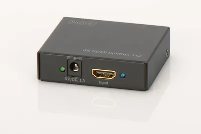 Zdjęcie produktu dla Digitus Rozgałęźnik 4K HDMI, 1x2, HDMI, HDMI, 4096 x 2160 px, Czarny, 36 bit, 5 V