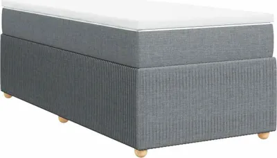 Image de vidaXL Lit boxspring avec matelas gris clair 90x190 cm Tissu