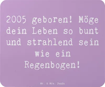 Produktbild von Mr. & Mrs. Panda Mousepad Spruch 2005 Geburtstag Regenbogen - Lavendeltraum - Geschenk, Handgefertigte Erinnerungen, pc, Mouse Pad, Alter, Geburtstagsgeschenk, Mauspad