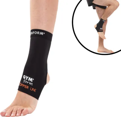 Zdjęcie produktu dla Gymform® Copper Line - Ankle Sleeve, rękawy kompresyjne na kostkę, rozmiar S, bandaż kompresyjny wykonany z włókien miedzianych, bandaż na stopę - z reklam telewizyjnych