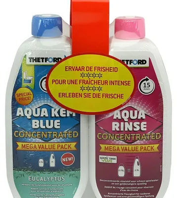 Produktbild von THETFORD Duopack Aqua Kem Blue Eucalyptus 0,78 Liter & Aqua Rinse 0,75 Liter