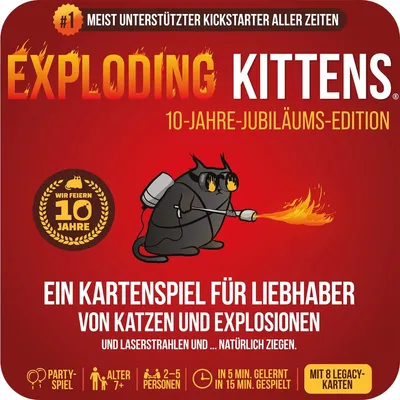 Produktbild von ASMODEE Exploding Kittens 10-Jahre-Jubiläums-Edition (Tin Edition) DE