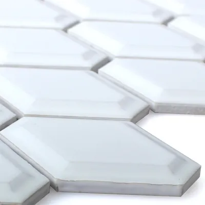Produktbild von Keramik Mosaikfliesen Leandro Metro Weiß Matt