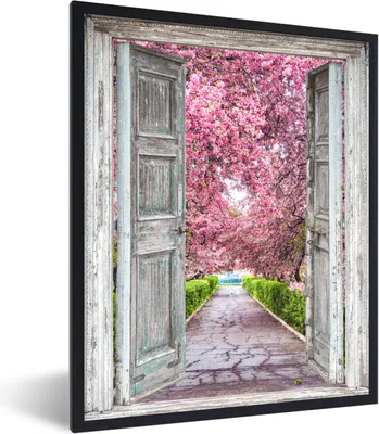 Produktbild von MuchoWow® Gerahmtes Poster Sakura - Transparent - Baum - Kirschblüte 30x40 cm - Poster mit Schwarzem Bilderrahmen Wandposter Rahmen Foto Bilder - Wanddeko - Kunstdrucke