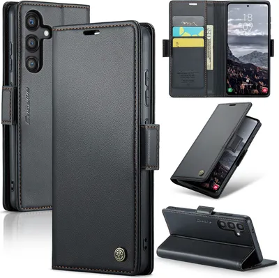 Produktbild von Galaxy S24 5G Hülle, Leder Brieftasche Kartenfach Schutzhülle mit Standfunktion für Samsung Galaxy S24 5G Schwarz