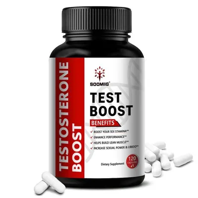 Produktbild von Test Boost (120 Kapseln) Nahrungsergänzungsmittel, Muskeln, Ausdauer, Stärke, Sexuelle Gesundheit