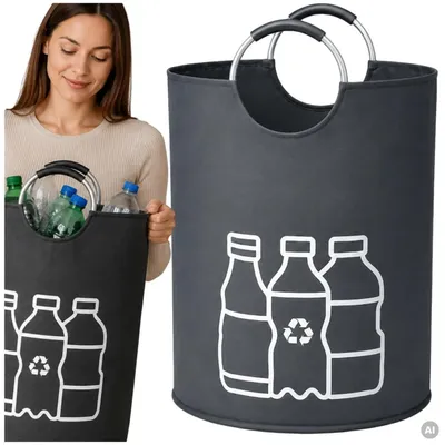 Immagine prodotto di Cesto pieghevole per bottiglie di plastica, capacità 115 litri, con maniglie e sistema di cauzione