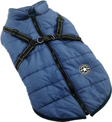 Produktbild von Famanu Hundejacke 2-in-1 für große Hunde - Winterwarme Hundejacke mit Harnes
