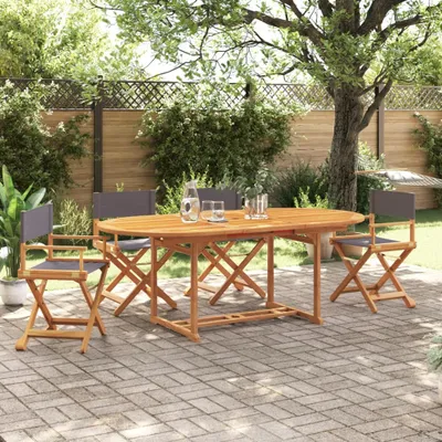 Produktbild von Möbel Klappbare Gartenstühle 4 Stk. Dunkelgrau Stoff - Gartenstühle 3208913