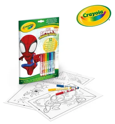 Produktbild von Crayola Malbuch für Kinder mit Rätseln und Filzstiften, Spiderman und Superhelden, ab 3 Jahren